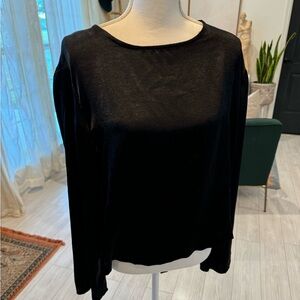 NWT satin black, long sleeve top size large